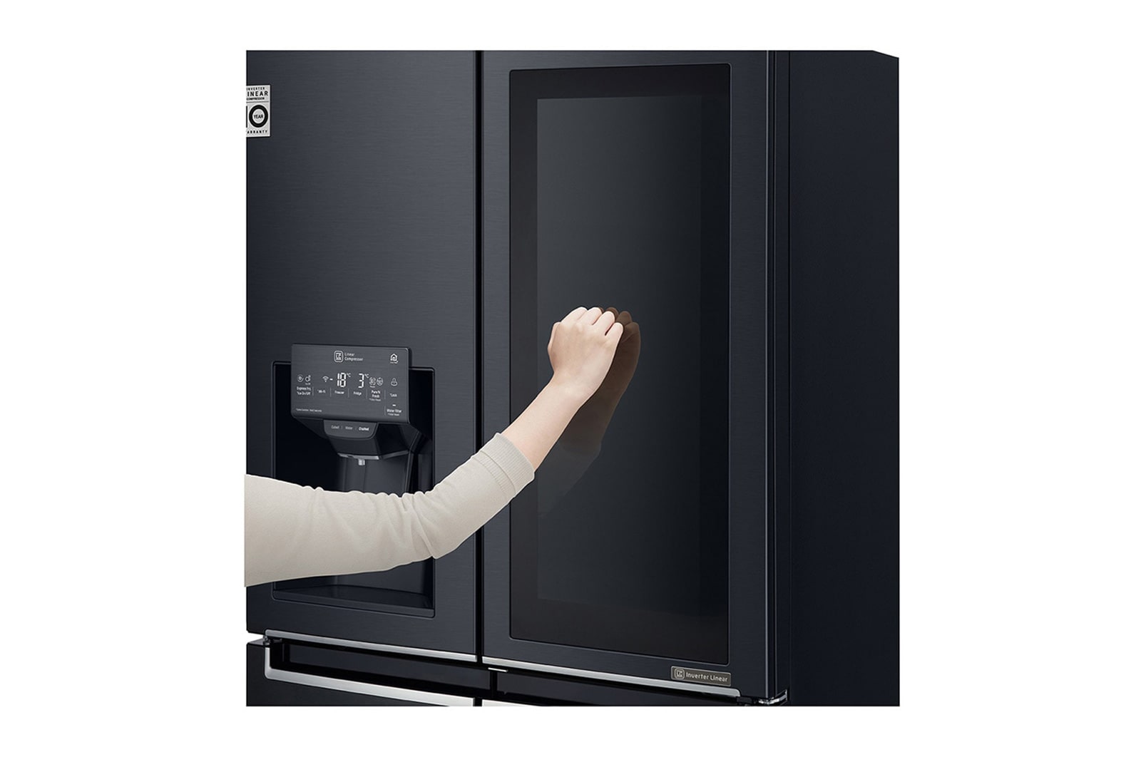 LG 508L Slim French Door Fridge, with InstaView Door-In-Door®, in Matte Black Finish, GF-V570MBL