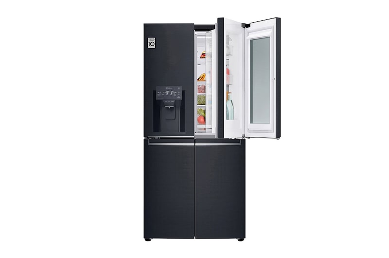 LG 508L Slim French Door Fridge, with InstaView Door-In-Door®, in Matte Black Finish, GF-V570MBL