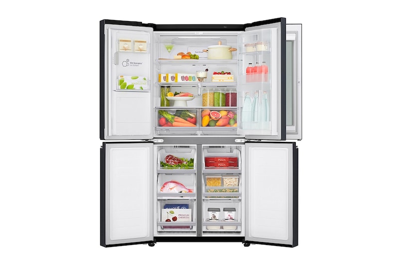 LG 508L Slim French Door Fridge, with InstaView Door-In-Door®, in Matte Black Finish, GF-V570MBL
