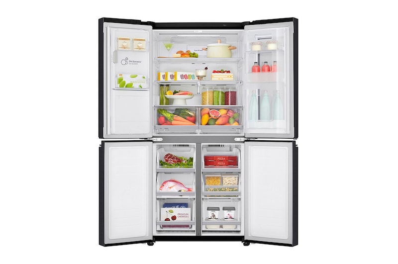 LG 508L Slim French Door Fridge, with InstaView Door-In-Door®, in Matte Black Finish, GF-V570MBL