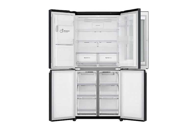 LG 508L Slim French Door Fridge, with InstaView Door-In-Door®, in Matte Black Finish, GF-V570MBL