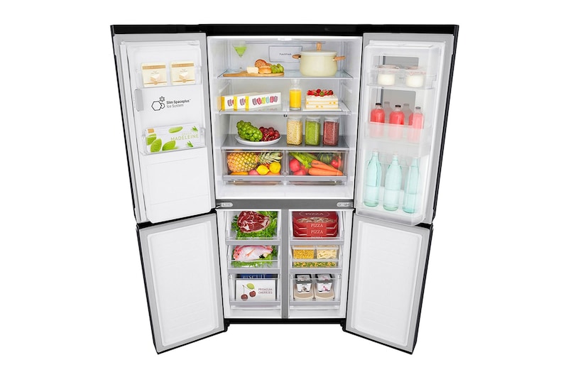 LG 508L Slim French Door Fridge, with InstaView Door-In-Door®, in Matte Black Finish, GF-V570MBL