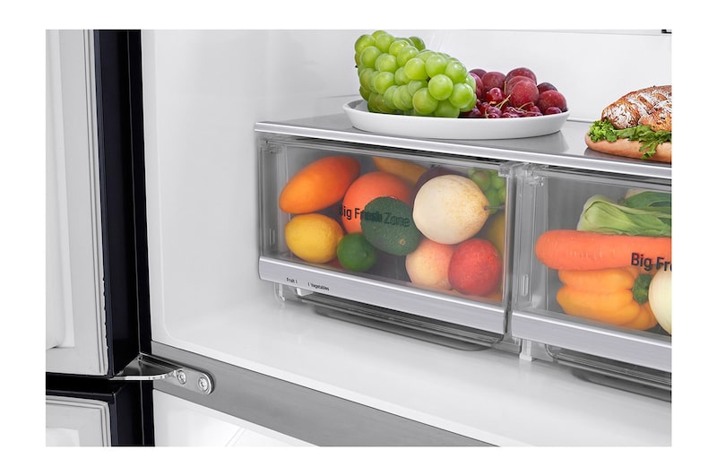 LG 508L Slim French Door Fridge, with InstaView Door-In-Door®, in Matte Black Finish, GF-V570MBL