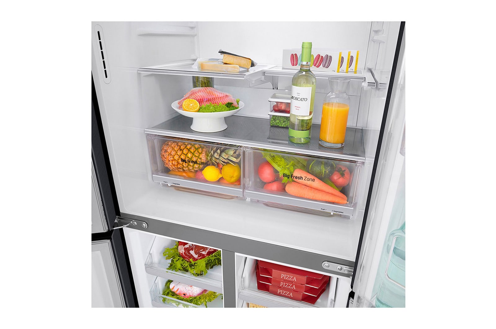 LG 508L Slim French Door Fridge, with InstaView Door-In-Door®, in Matte Black Finish, GF-V570MBL