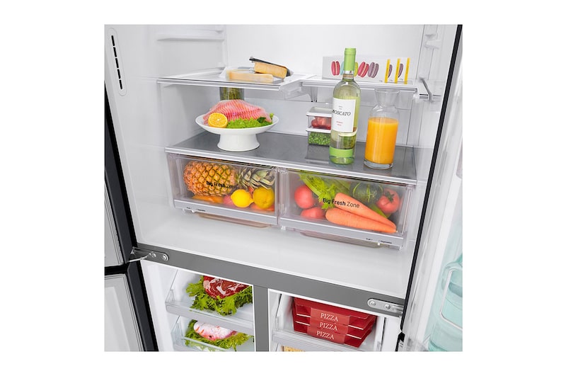LG 508L Slim French Door Fridge, with InstaView Door-In-Door®, in Matte Black Finish, GF-V570MBL