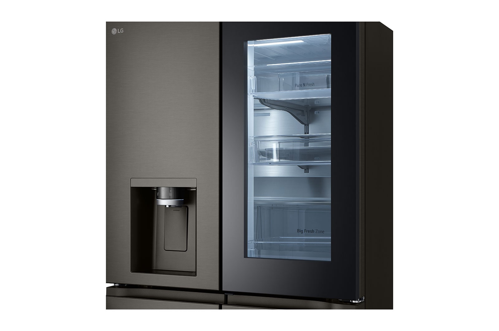 LG 642L French Door Fridge, with InstaView Door-In-Door®, in Black Stainless Finish, GF-V700BSLC