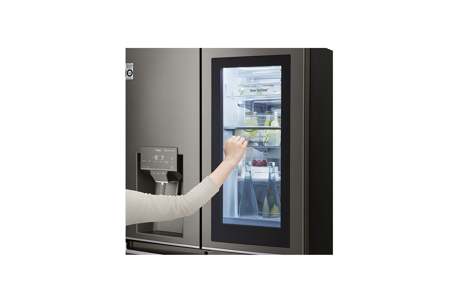 LG 637L French Door Fridge, with InstaView Door-In-Door®, in Black Stainless Finish, GF-V706BSL