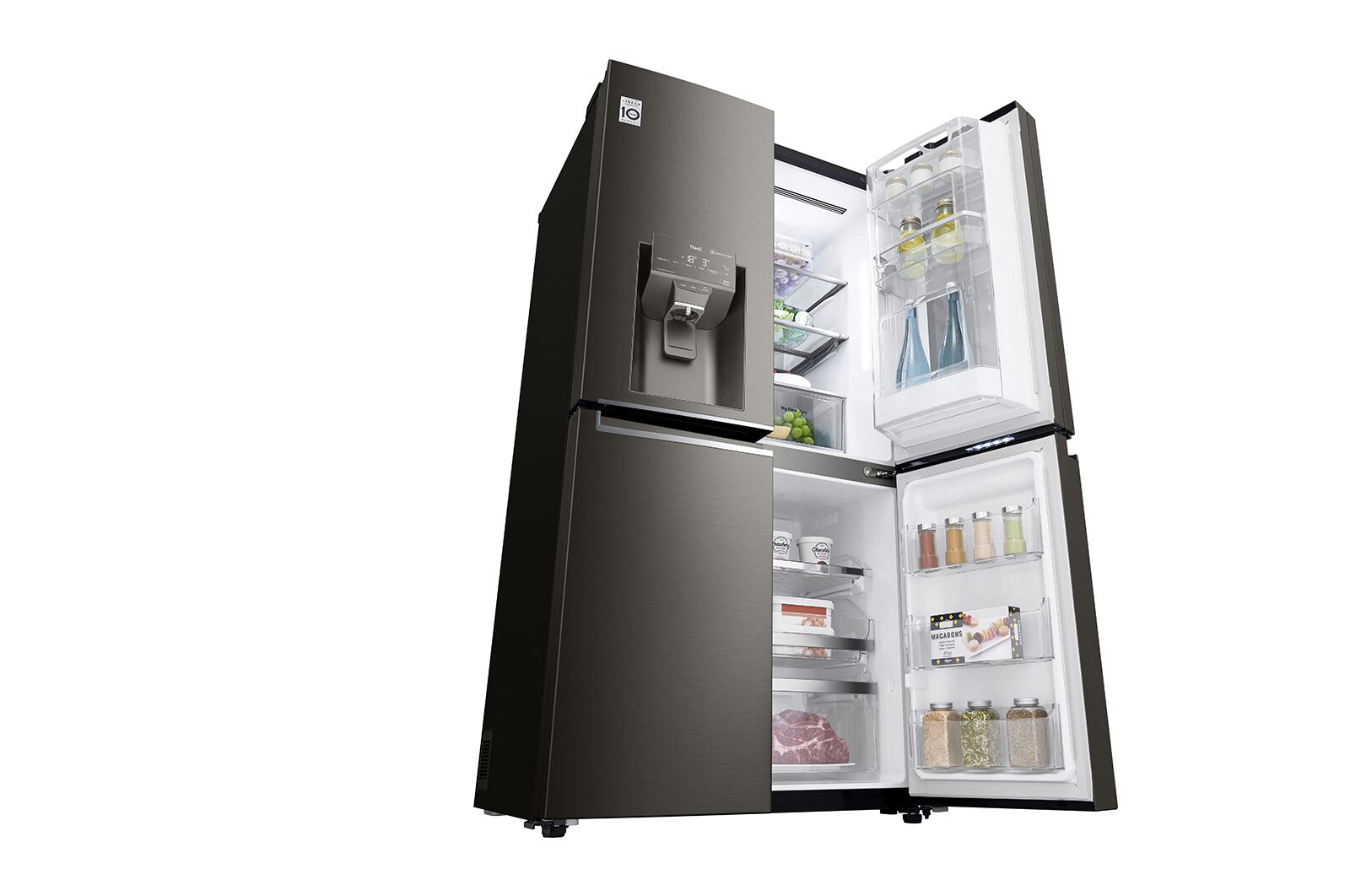 LG 637L French Door Fridge, with InstaView Door-In-Door®, in Black Stainless Finish, GF-V706BSL