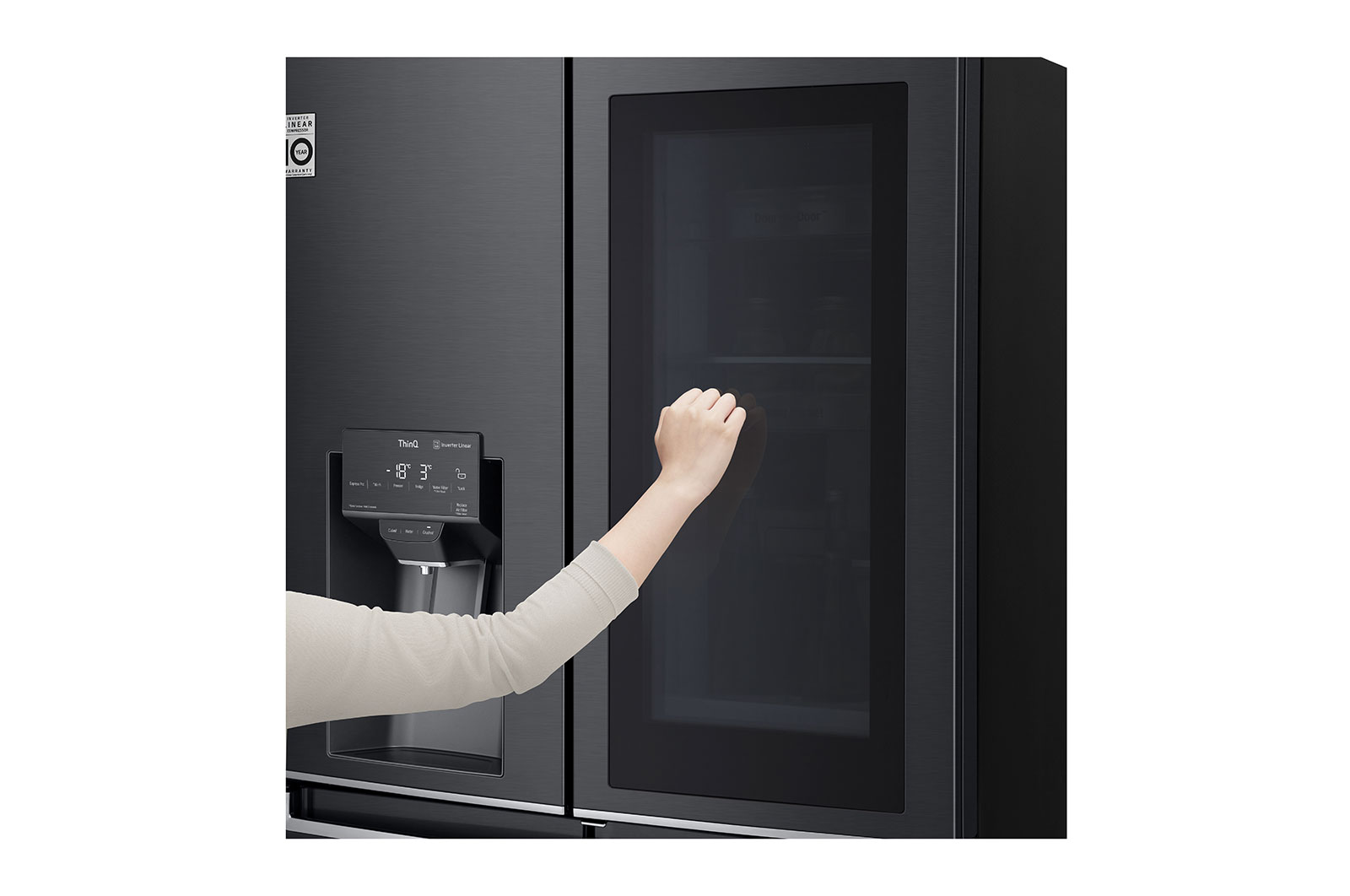 637L French Door Fridge with InstaView Door In Door in Matte Black finish GF V706MBL LG NZ