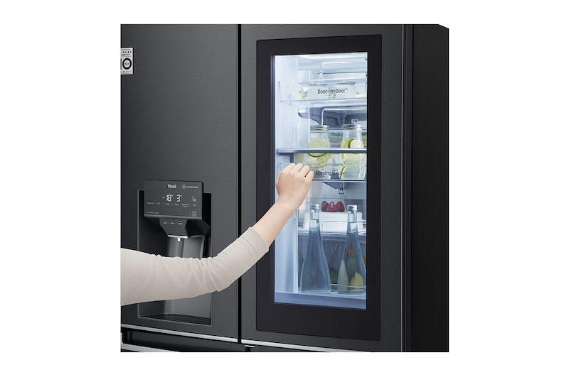 LG 637L French Door Fridge, with InstaView Door-In-Door®, in Matte Black finish, GF-V706MBL