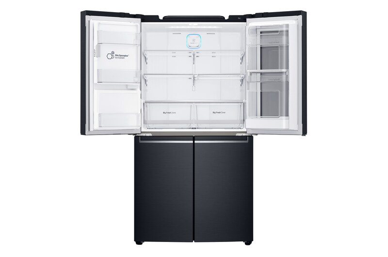 LG 708L French Door Fridge, with InstaView Door-in-Door®, in Matte Black Stainless Steel, GF-V708MBSL