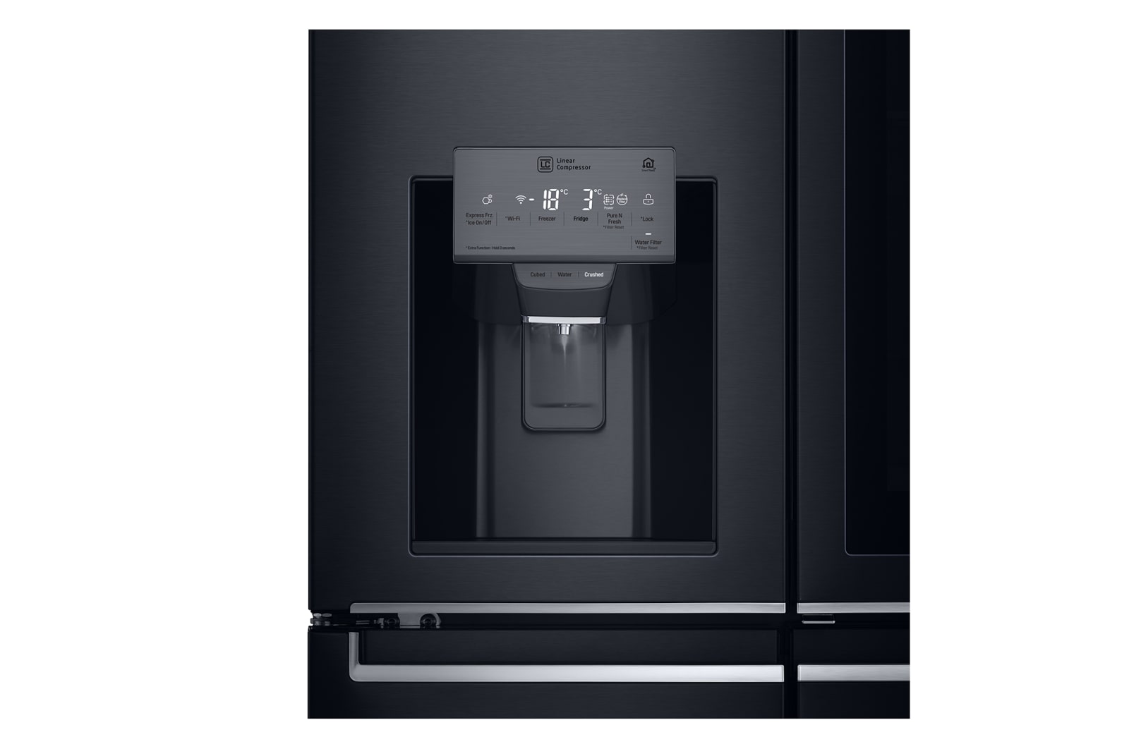 LG 708L French Door Fridge, with InstaView Door-in-Door®, in Matte Black Stainless Steel, GF-V708MBSL