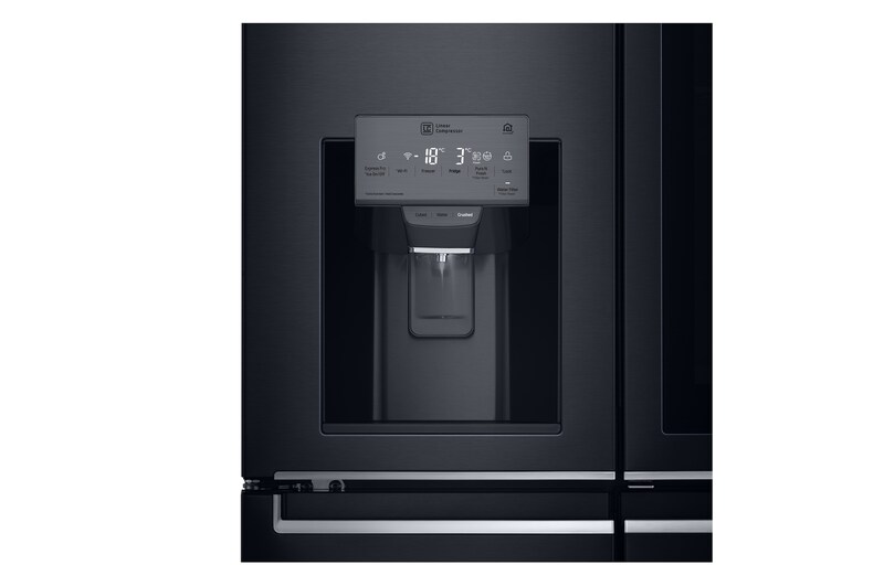 LG 708L French Door Fridge, with InstaView Door-in-Door®, in Matte Black Stainless Steel, GF-V708MBSL