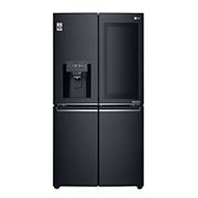Front view of 708L French Door Fridge, with InstaView Door-in-Door®, in Matte Black Stainless Steel GF-V708MBSL