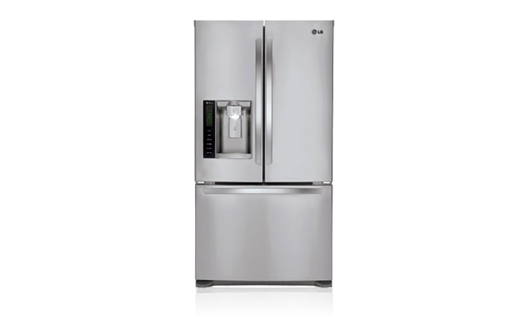Front view of 615L 3 Door French Refrigerator with Slim Indoor Ice and Water GR-L218CSL