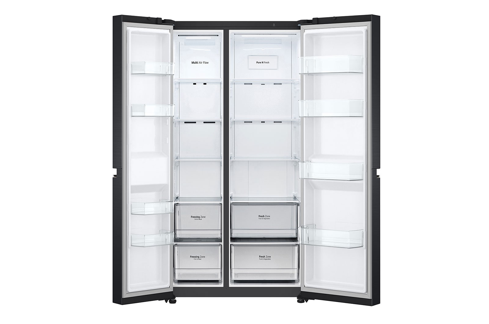 LG 655L Side by Side Fridge - Matte Black Finish, GS-B655MBL