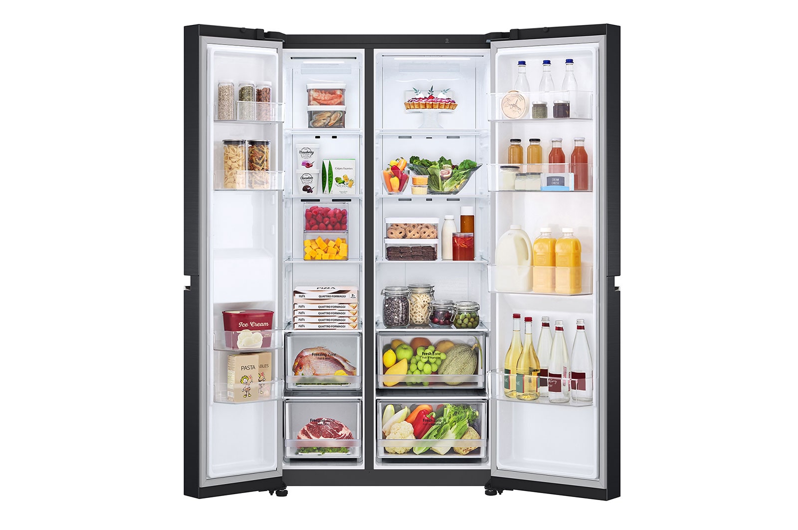 LG 655L Side by Side Fridge - Matte Black Finish, GS-B655MBL