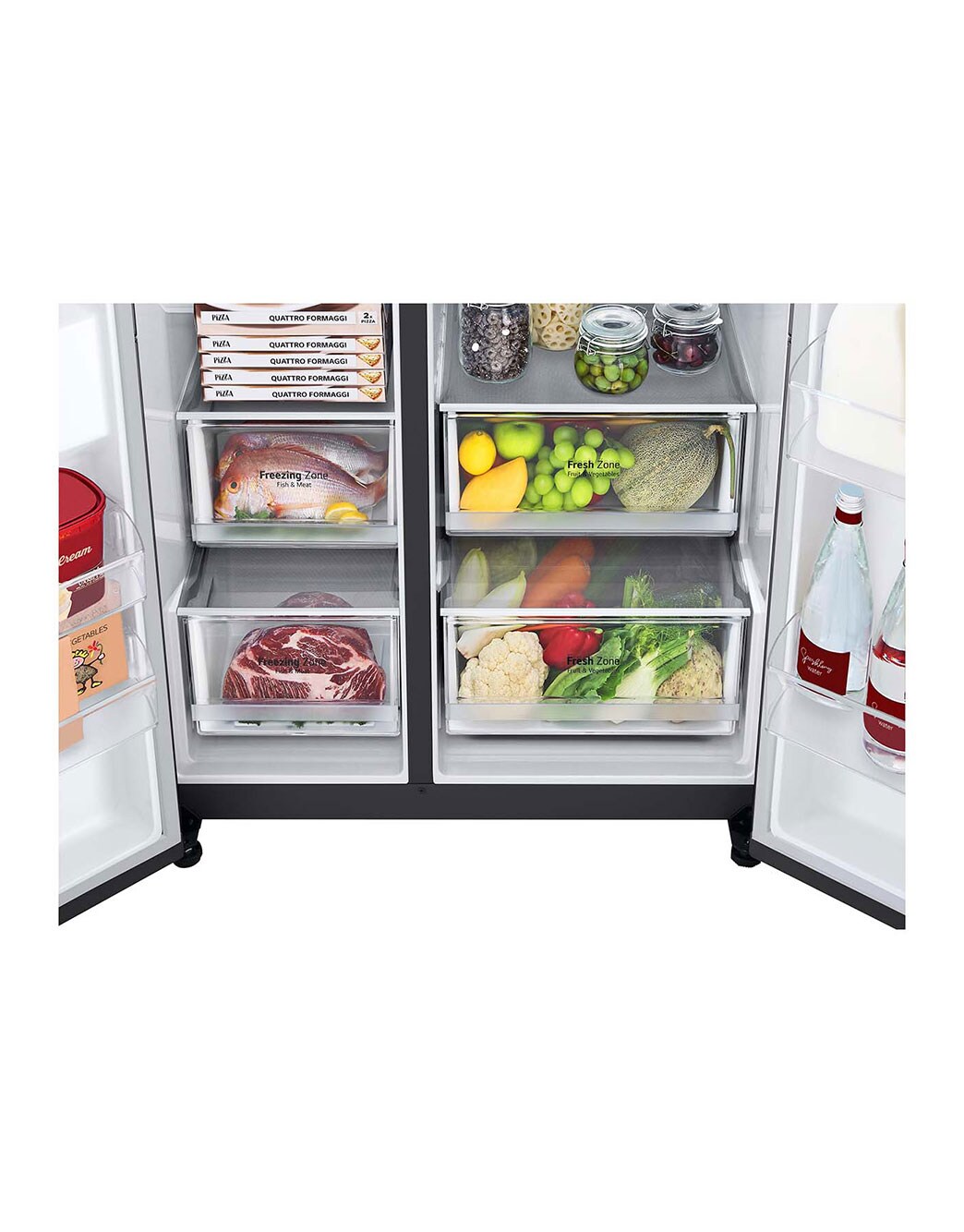 655L Side by Side Fridge in Matte Black Finish GSB655MBL LG NZ