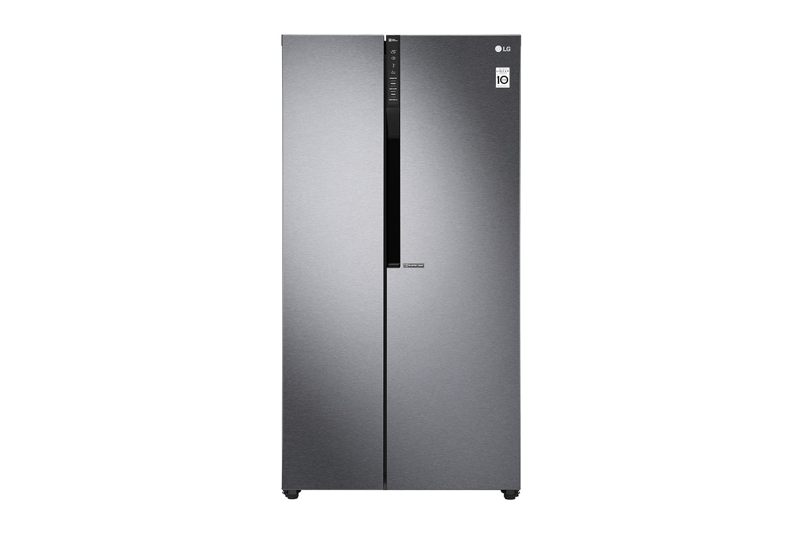 Front view of 626L Flat Door Side by Side Fridge, in Dark Graphite Finish GS-B680DSLE