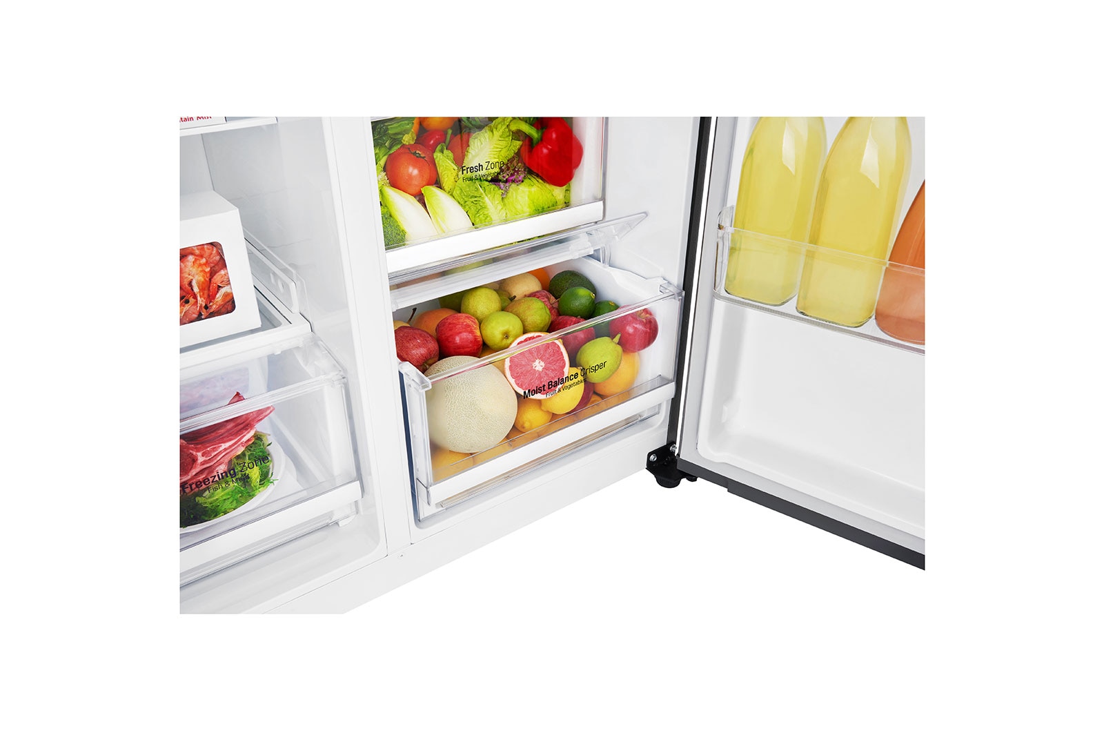 LG 626L Flat Door Side by Side Fridge, in Dark Graphite Finish, GS-B680DSLE