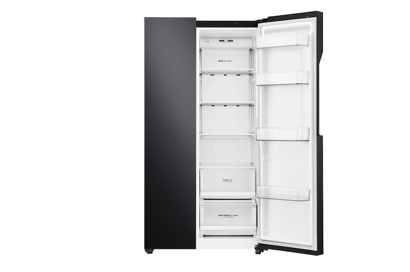 LG 626L Flat Door Side by Side Fridge, in Matte Black Finish, GS-B680MBL