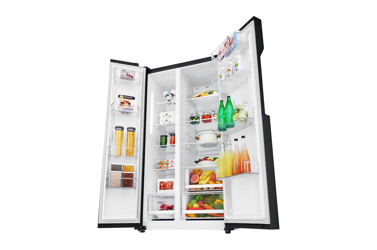 LG 626L Flat Door Side by Side Fridge, in Matte Black Finish, GS-B680MBL