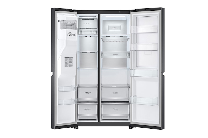 LG 635L Side by Side Fridge with Craft Ice™, GS-D635MBLC