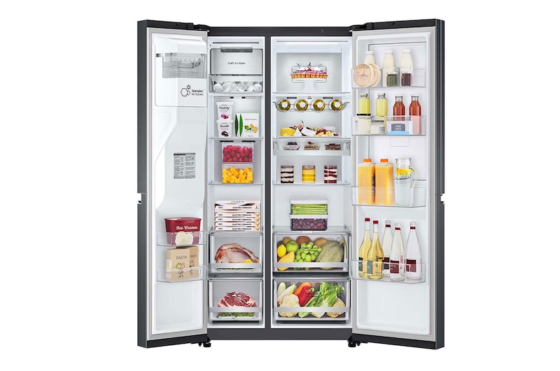 LG 635L Side by Side Fridge with Craft Ice™, GS-D635MBLC