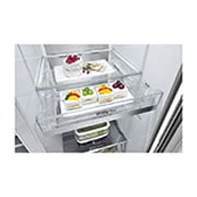 LG 635L Side by Side Fridge in Stainless Finish, GS-D635PLC