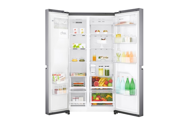 LG 625L Side by Side Fridge non-Plumbed Ice & Water Dispenser, GS-L668PNL