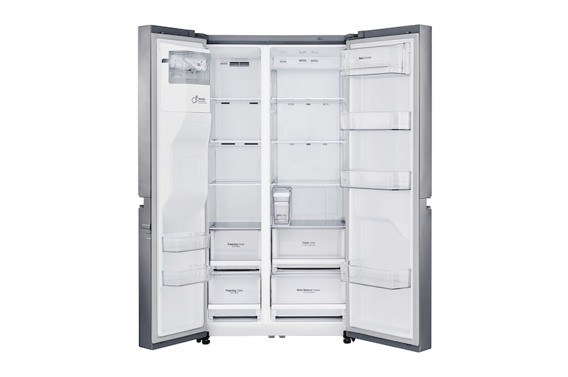 LG 625L Side by Side Fridge non-Plumbed Ice & Water Dispenser, GS-L668PNL
