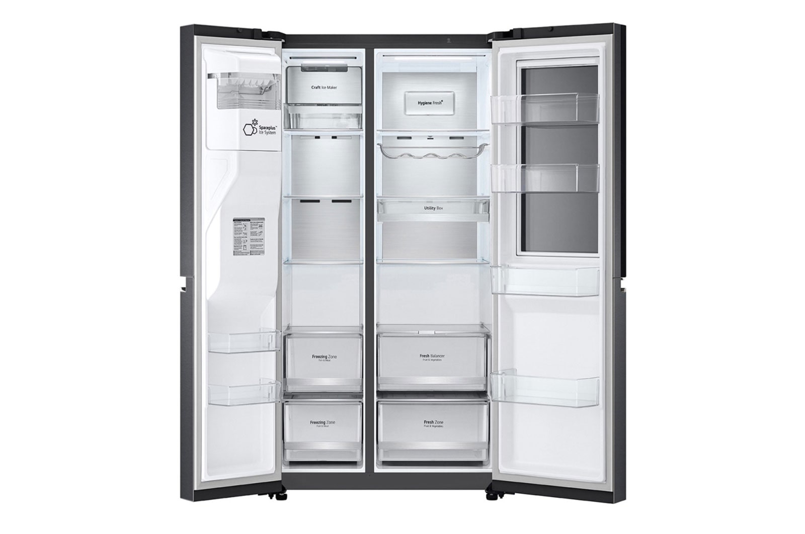 LG 635L Side by Side Fridge with InstaView®, GS-V635MBLC