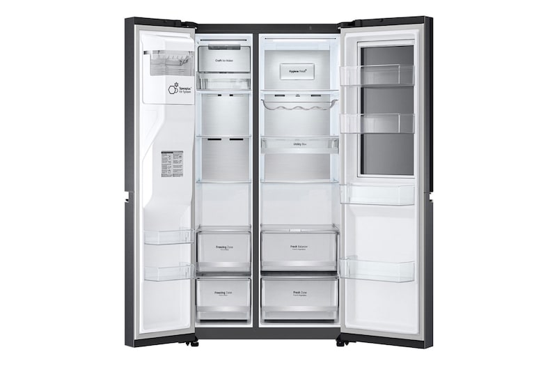 LG 635L Side by Side Fridge with InstaView®, GS-V635MBLC