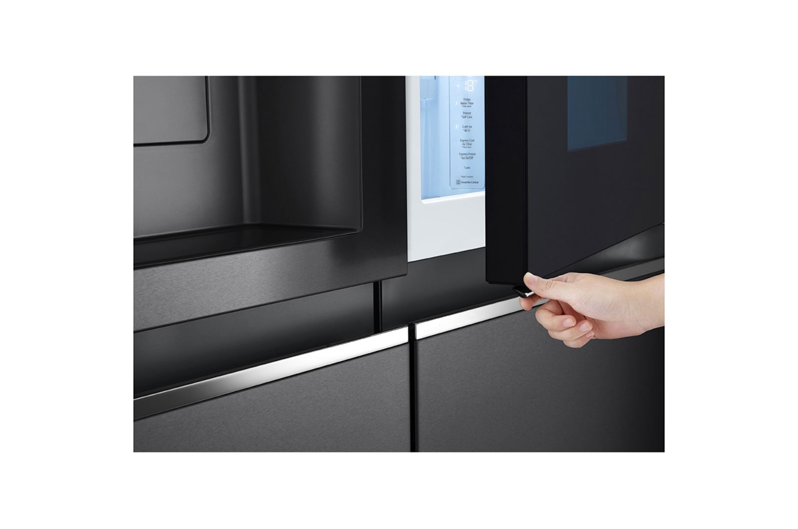 LG 635L Side by Side Fridge with InstaView®, GS-V635MBLC