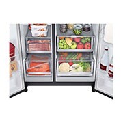 LG 635L Side by Side Fridge with InstaView®, GS-V635MBLC