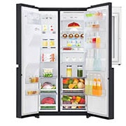 LG 625L Side by Side Fridge with InstaView Door-In-Door® in Matte Black Finish, GS-V665MBL