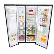 LG 625L Side by Side Fridge with InstaView Door-In-Door® in Matte Black Finish, GS-V665MBL