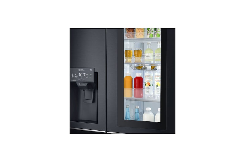 LG 625L Side by Side Fridge with InstaView Door-In-Door® in Matte Black Finish, GS-V665MBL