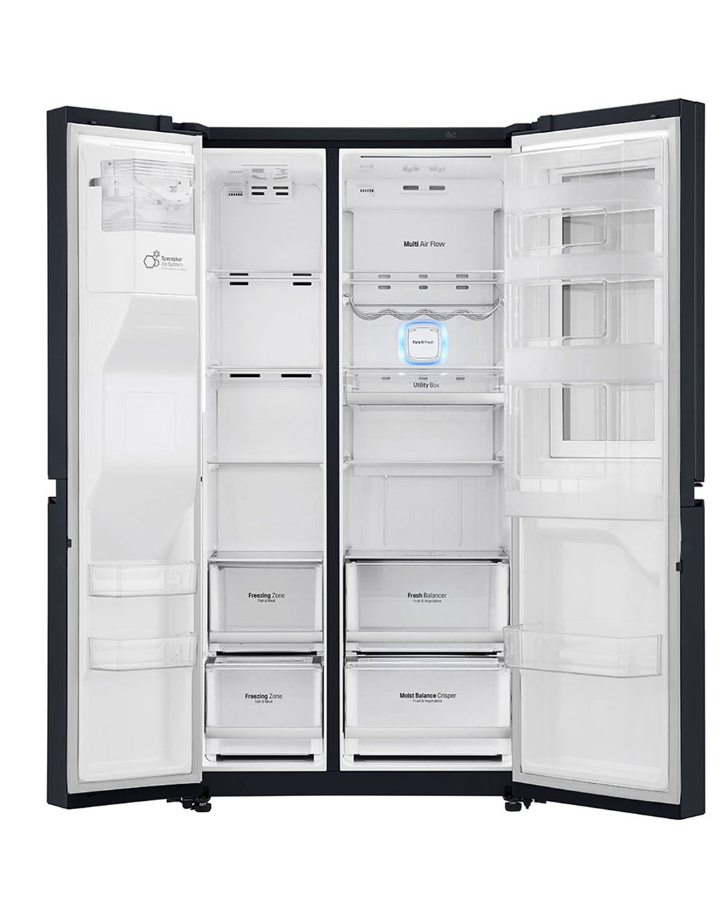 625L Side by Side Fridge with InstaView Door-In-Door® in Matte Black ...