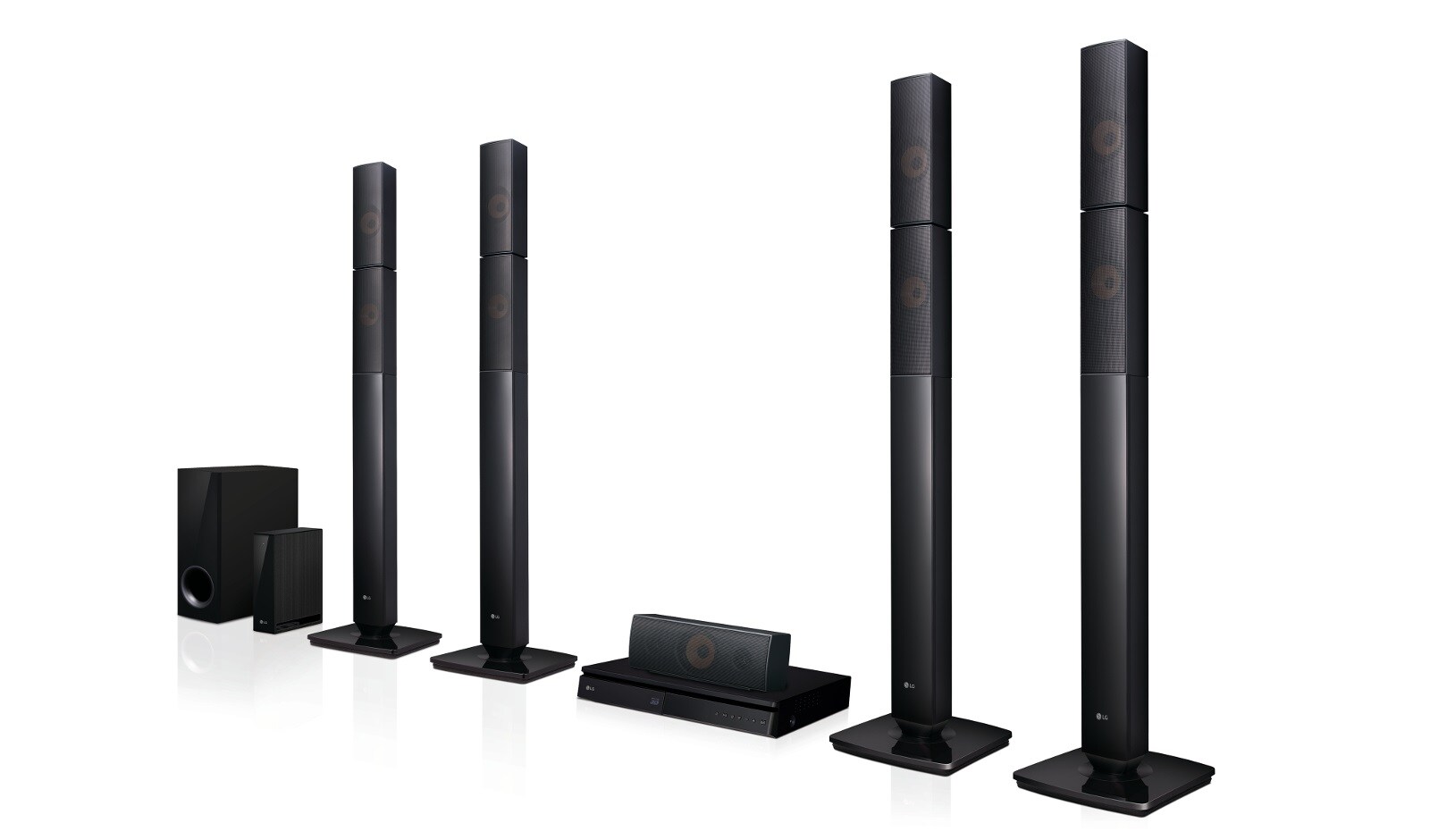 Front view of 1000W 5.1ch 3D Blu-ray Home Theatre System LHB655NW