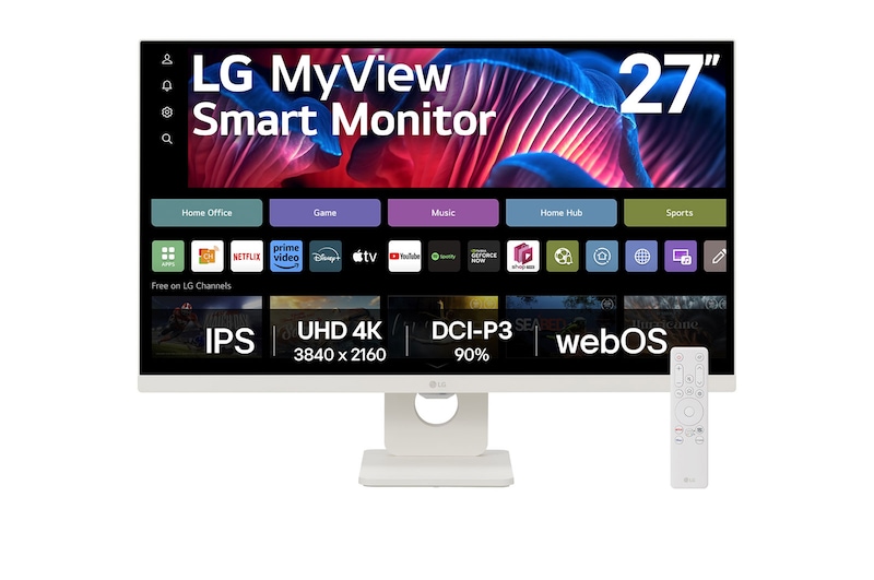 LG MyView Smart 27” 4K UHD IPS with webOS, 27SR73U-W