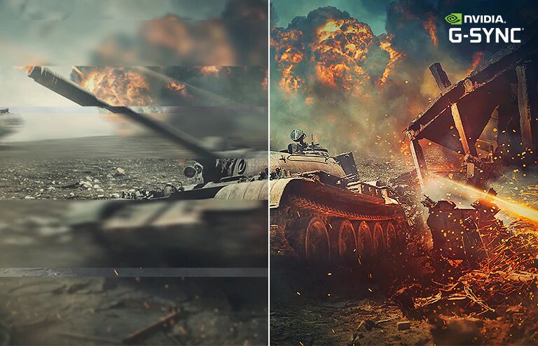 An image to compare between OFF and ON (LOGO image) NVIDIA | G-SYNC
