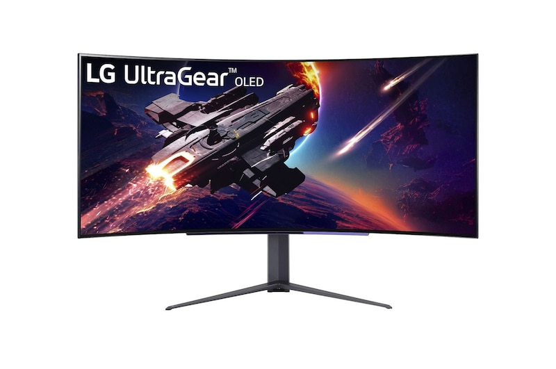 Front view of 45'' UltraGear™ Curved OLED Gaming Monitor with 240Hz Refresh Rate and 0.03ms (GtG at Faster) Response Time 45GR95QE-B