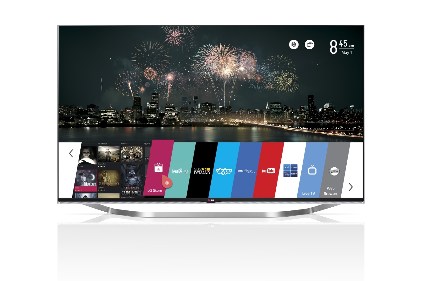 Front view of 65“ (164cm) LG webOS, Full HD LED LCD 3D TV 65LB7500