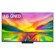 A front view of the LG QNED TV 