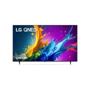 Front view of LG QNED TV, QNED80 with text of LG QNED and 2024 on screen