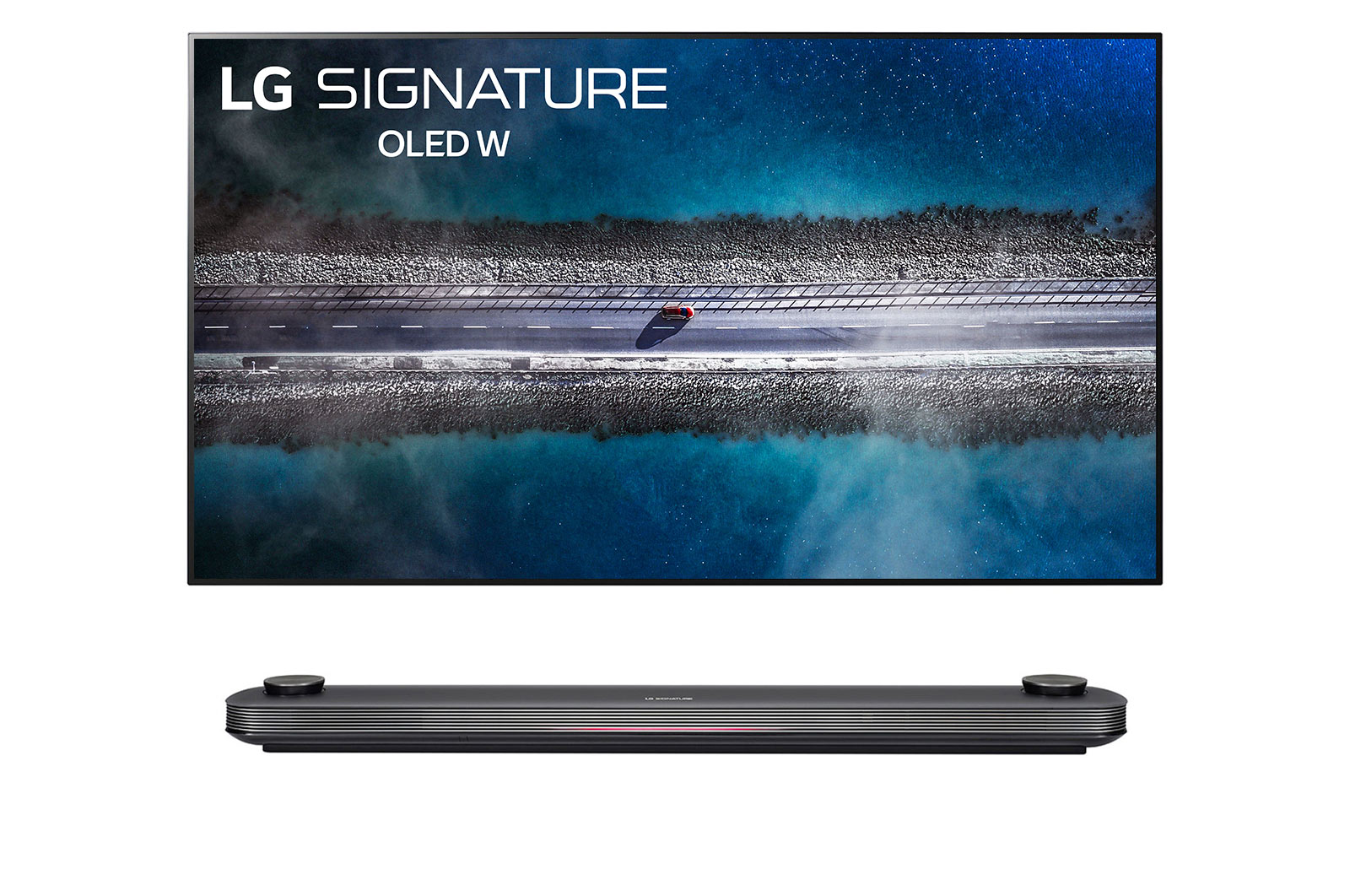 Front view of 77&#34; LG SIGNATURE Wallpaper OLED TV- W9 OLED77W9PTA