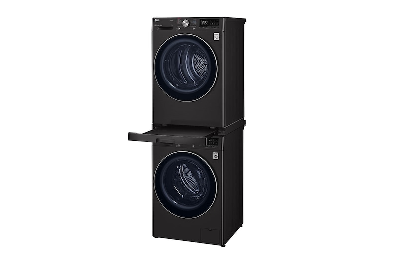 LG Washer+Dryer Stacking Kit w shelf - Black, STKIT-BK