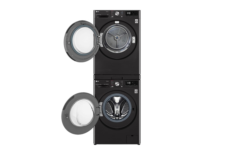 LG Washer+Dryer Stacking Kit w shelf - Black, STKIT-BK