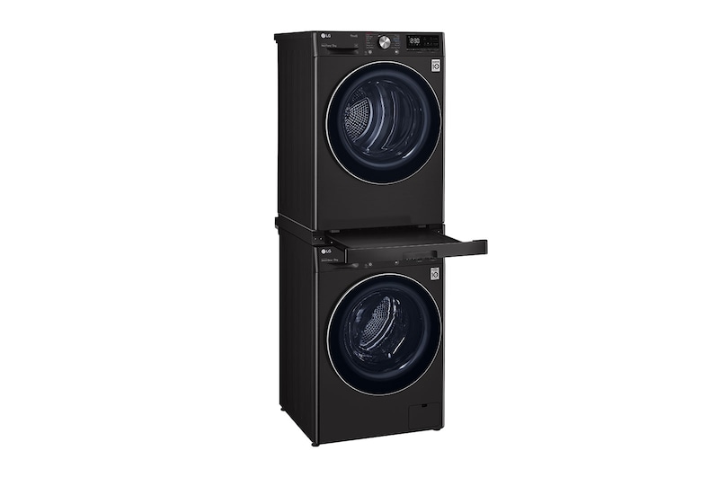 LG Washer+Dryer Stacking Kit w shelf - Black, STKIT-BK